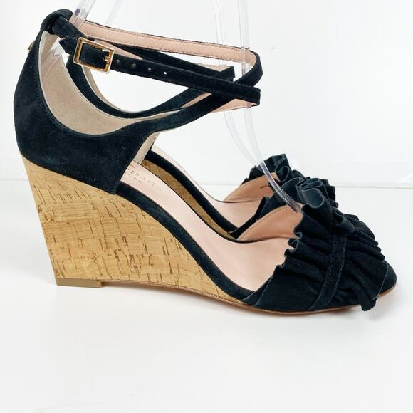 Kate Spade Dawson Suede Cork Wedge Sandal Women’s Size 6 - Picture 4 of 10